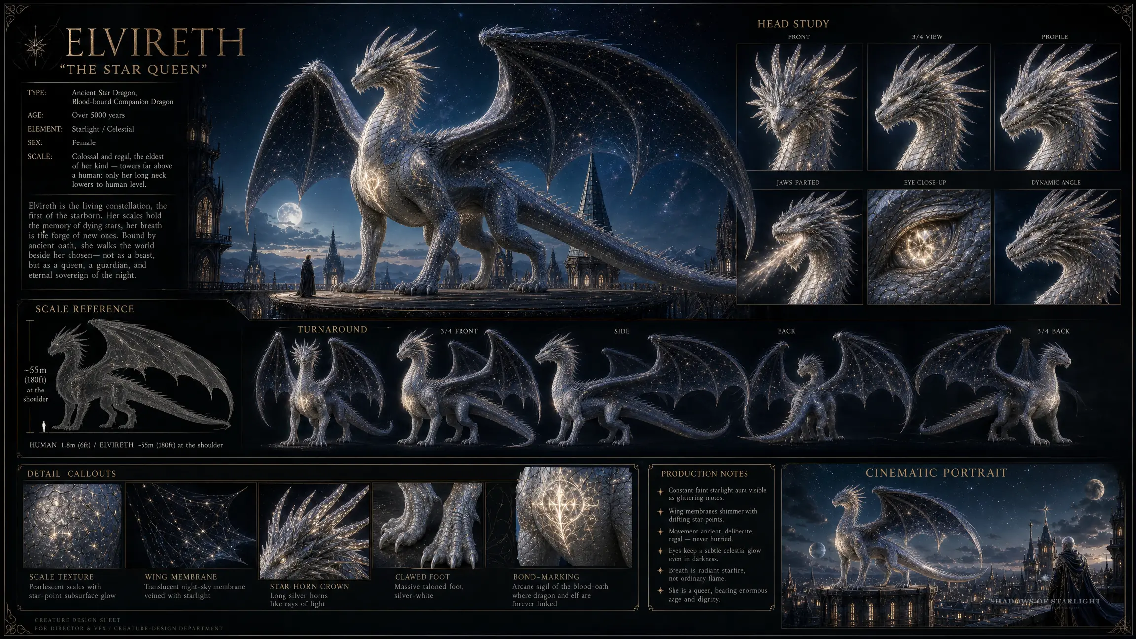 Design-Sheet des Drachen Elvireth