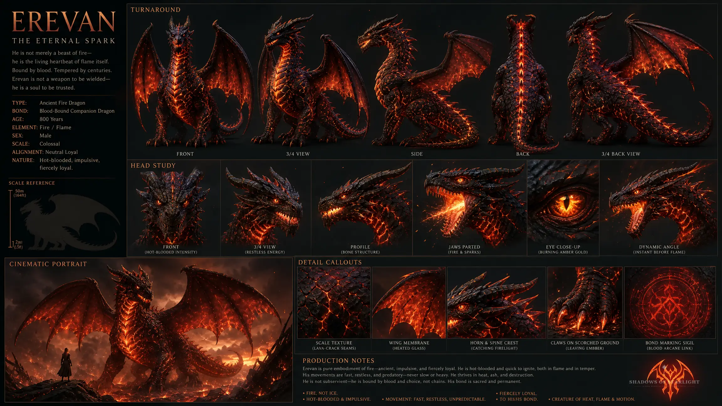 Design-Sheet des Drachen Erevan