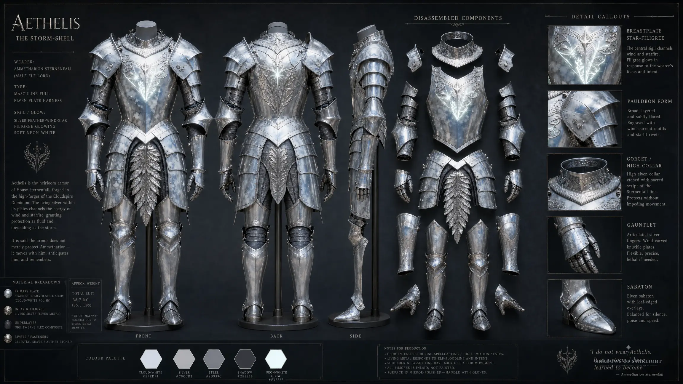 Design sheet of the artifact Aethelis