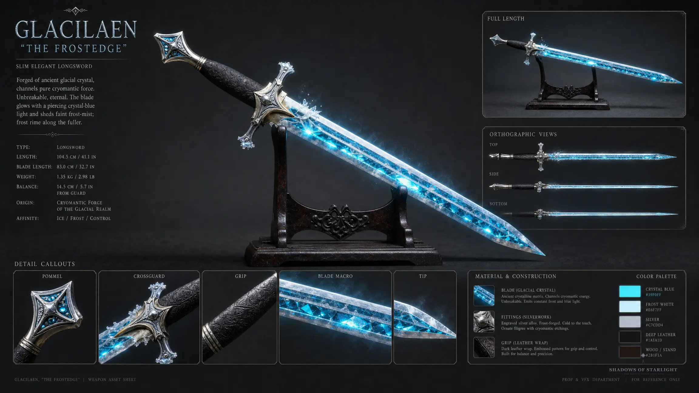 Design sheet of the artifact Glacilaen