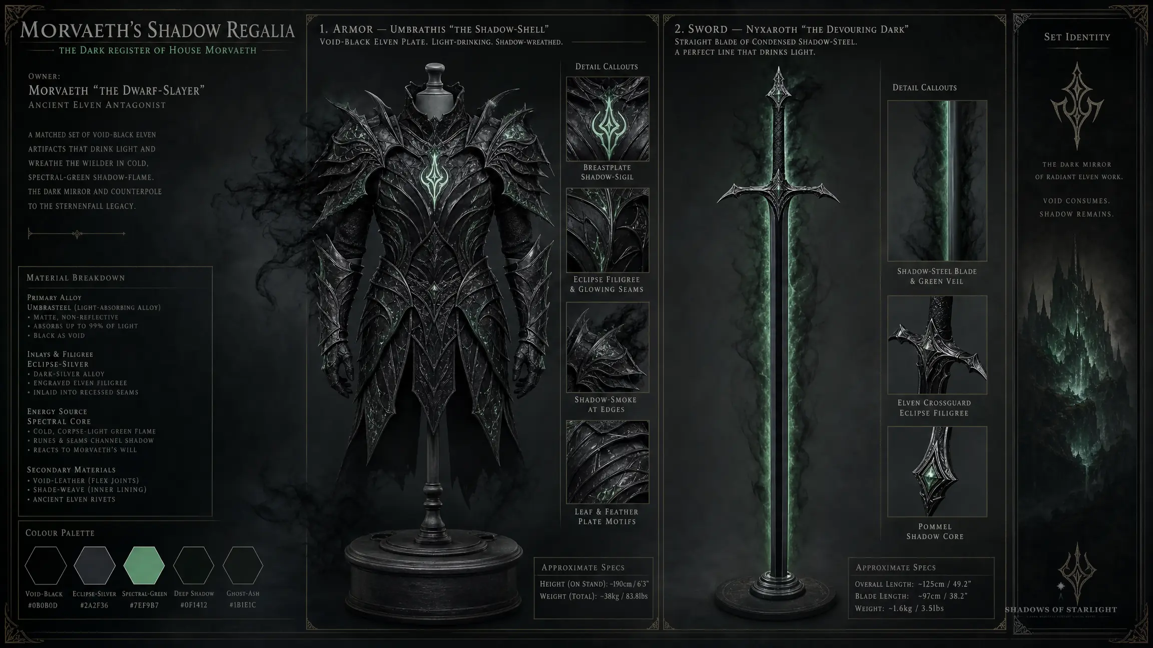 Design sheet of the artifact Umbrathis & Nyxaroth