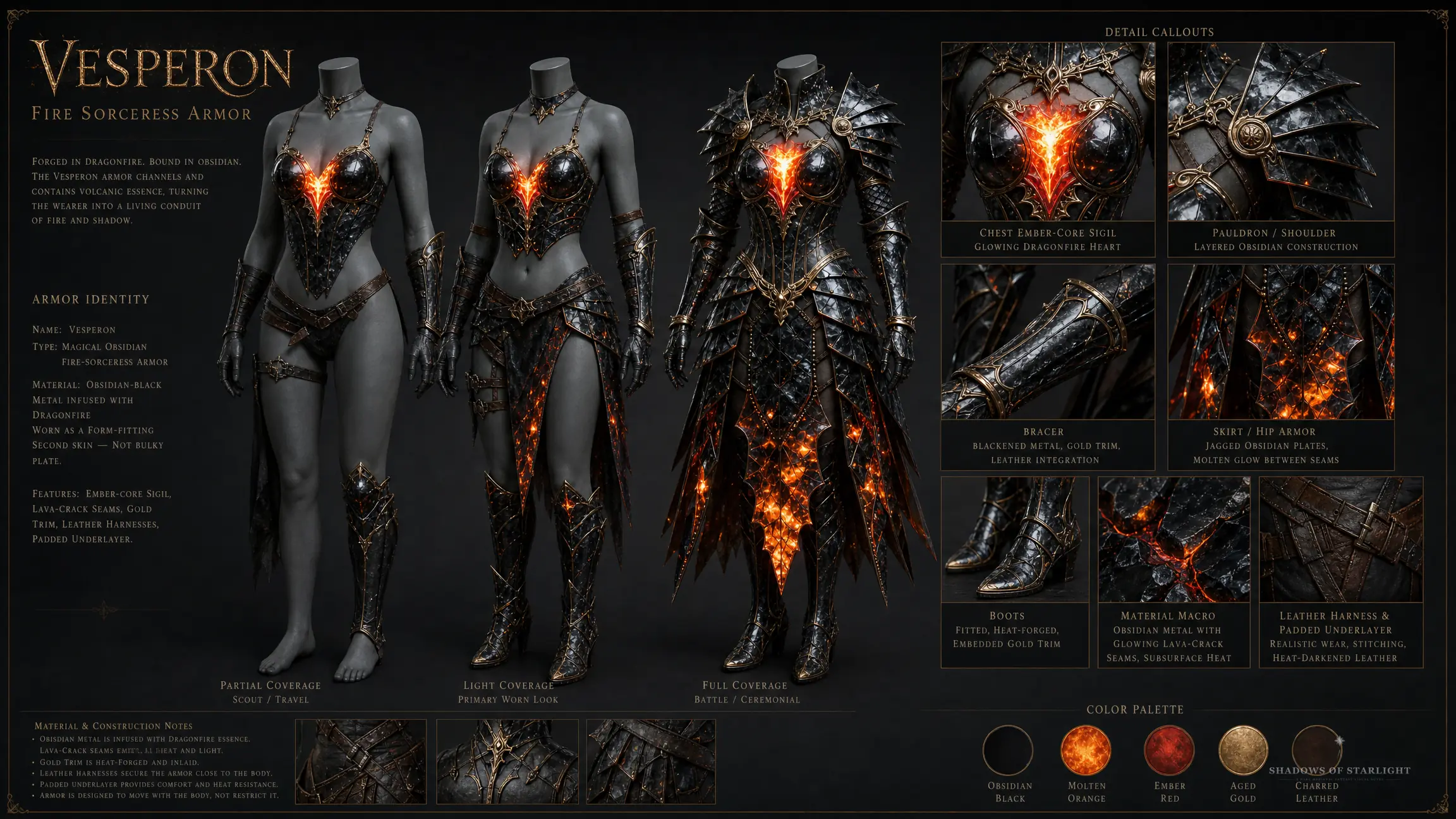 Design sheet of the artifact Vesperon