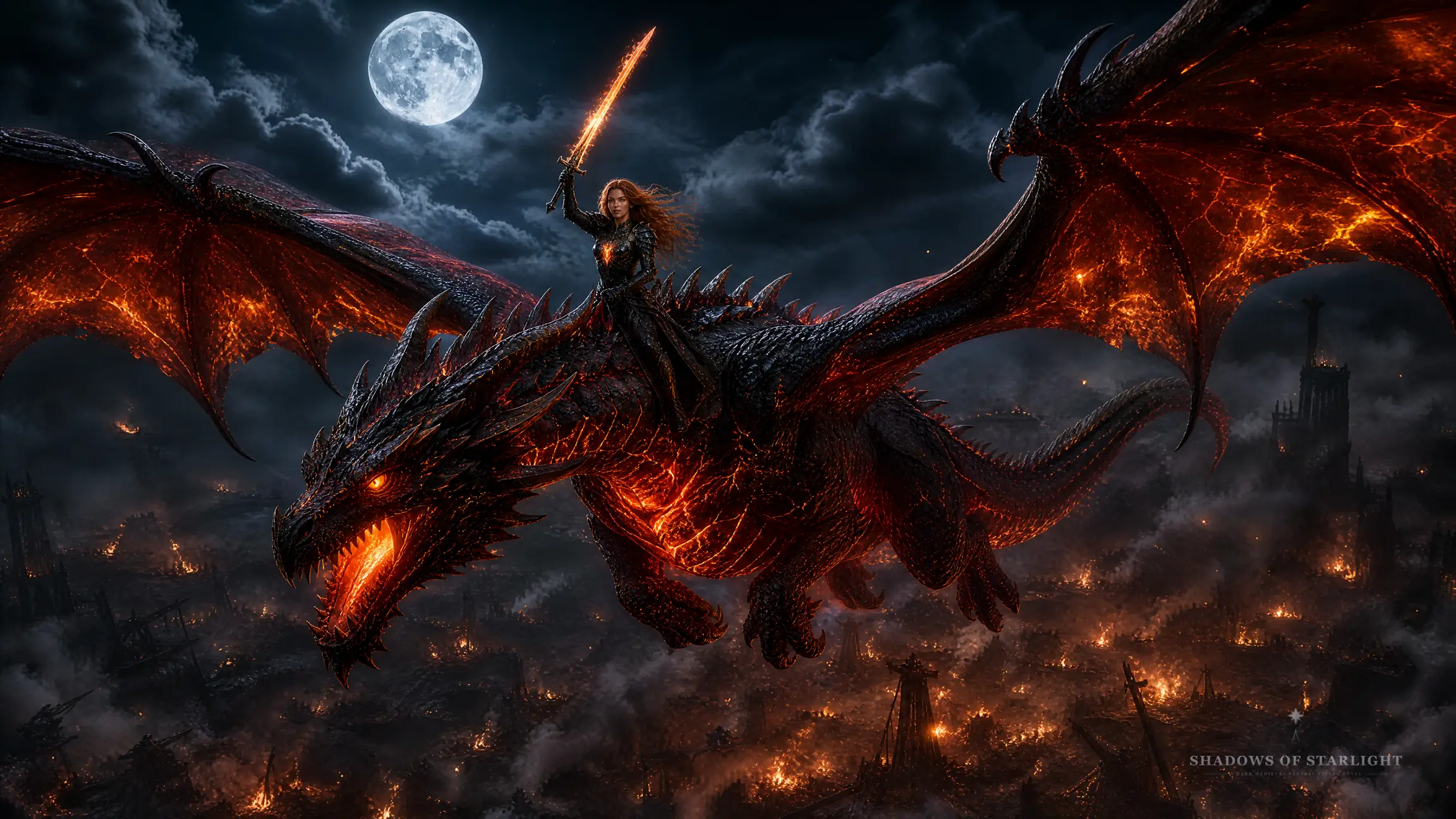 Aryael Sternenfall with her dragon Erevan