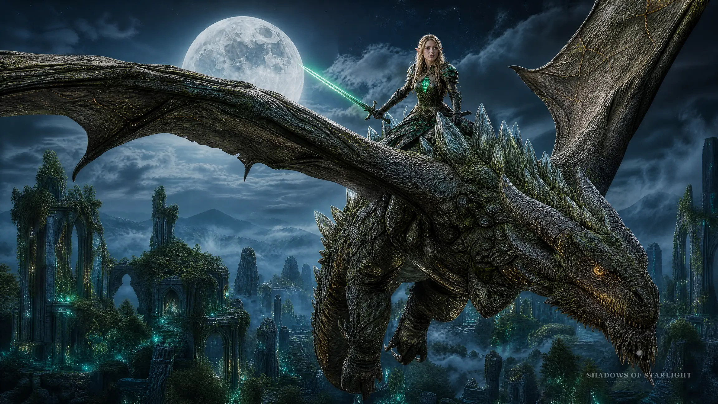 Cindeya Sternenfall with her dragon Paelias